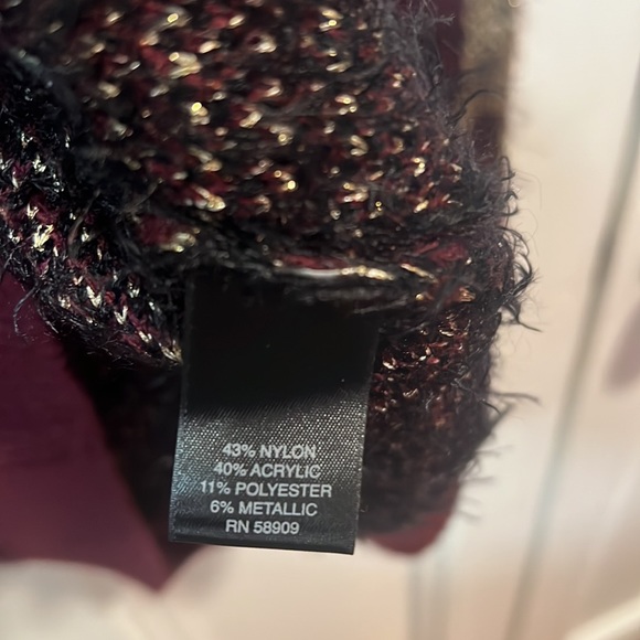 Gianni bini size small purply maroon fluffy sparkly sweater size s ✨90s vibes ✨ - Picture 4 of 4